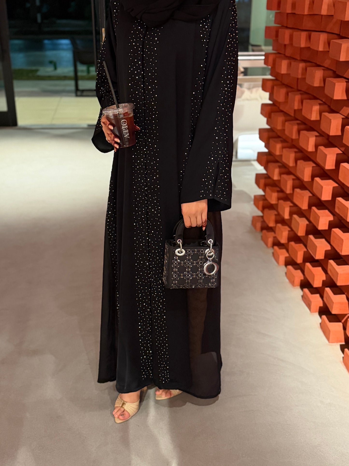 Nada abaya with Chiffon panel