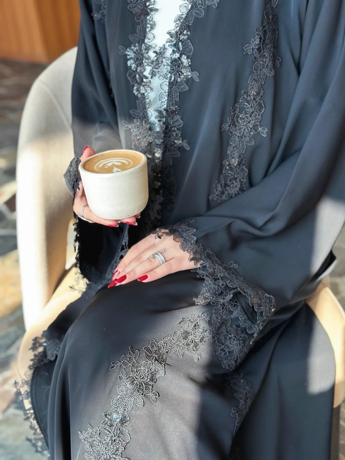 Dantel pattern Abaya - Zahida bi 
