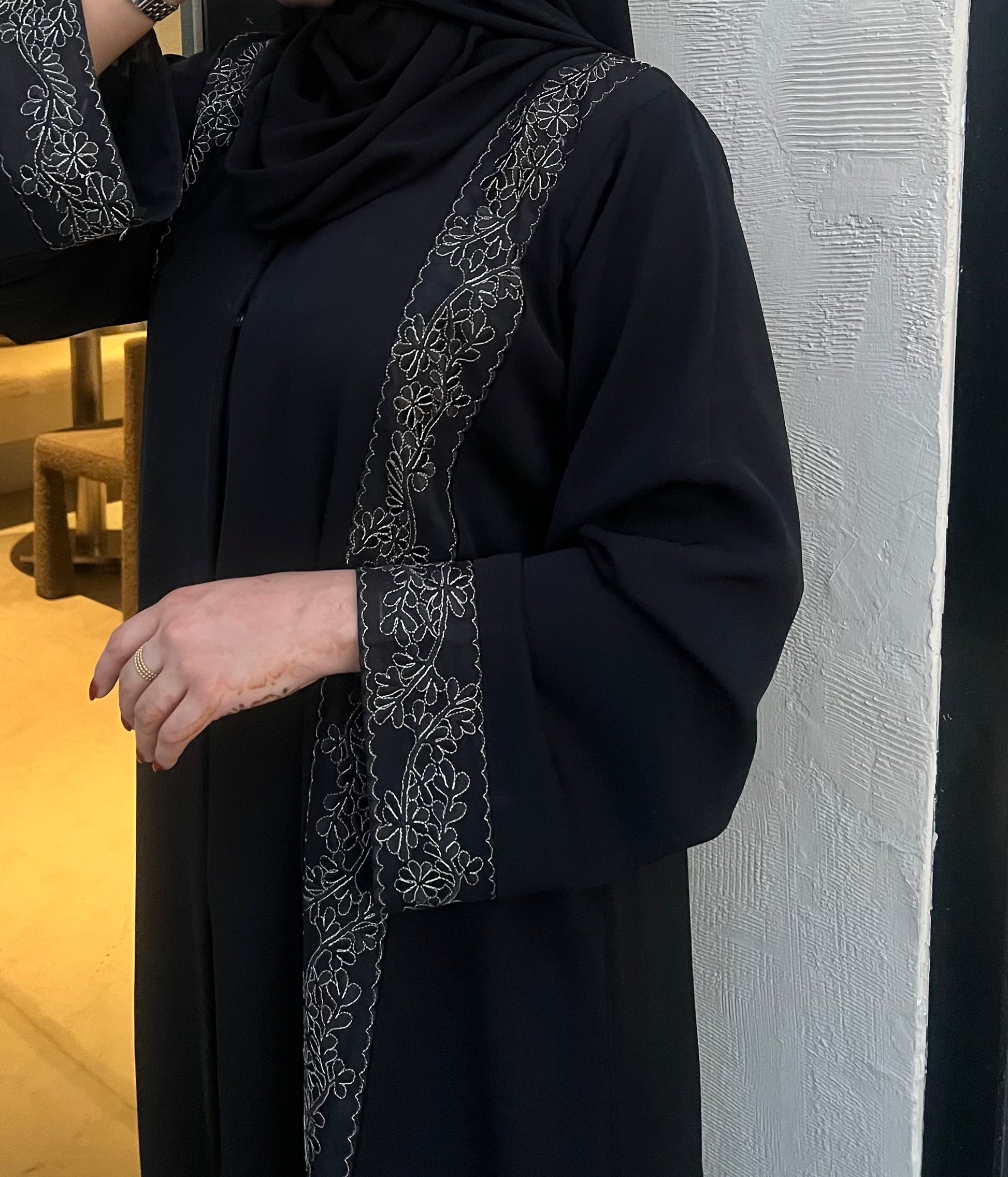 Embroidered Abaya UAE – Premium Front Open Dubai Style Abaya for Women - Zahida bi 