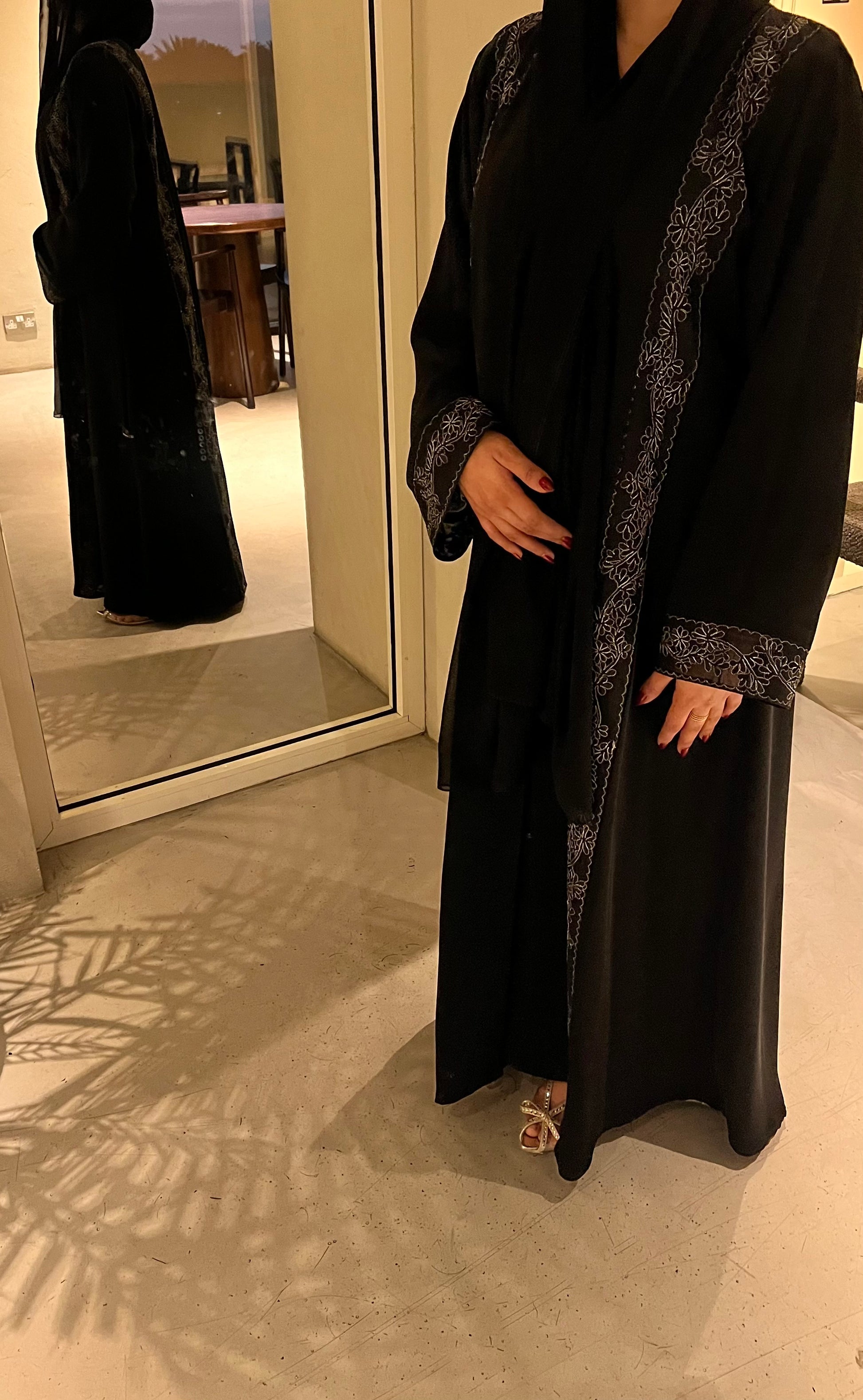 Embroidered Abaya UAE – Premium Front Open Dubai Style Abaya for Women - Zahida bi 