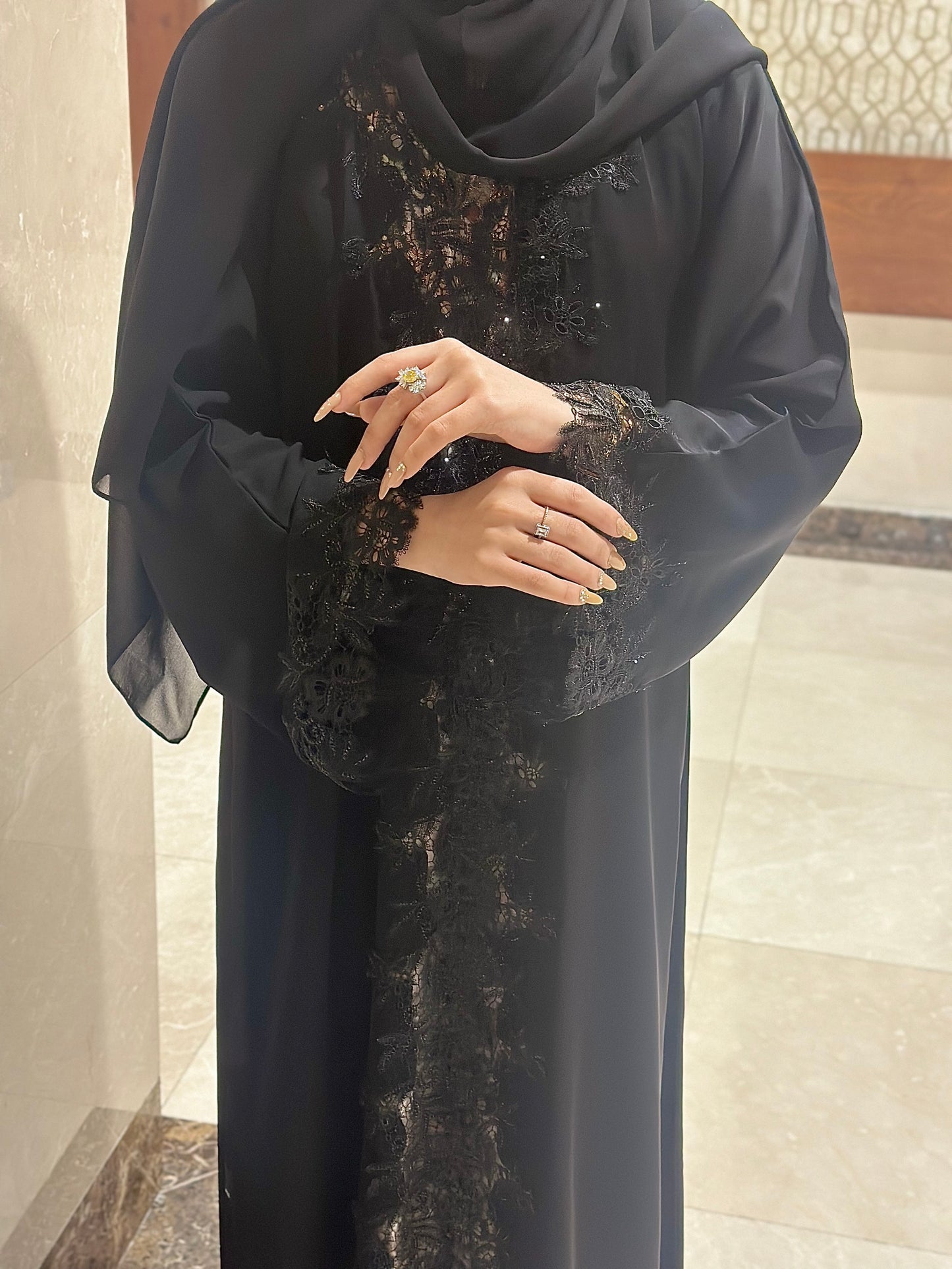 Nada Abaya with Trending Front Lace Z119
