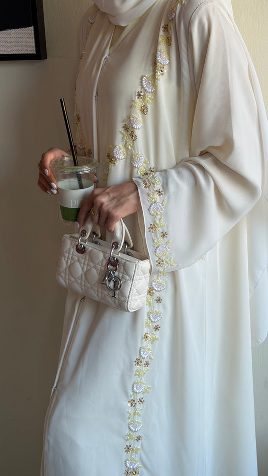 Timeless Bloom Premium Double Chiffon Handwork Abaya