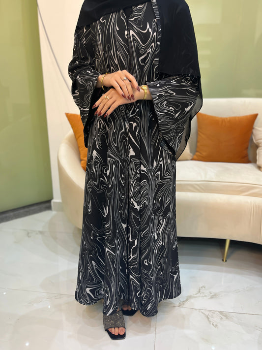 "New Digital Print Chiffon Abaya" Z118