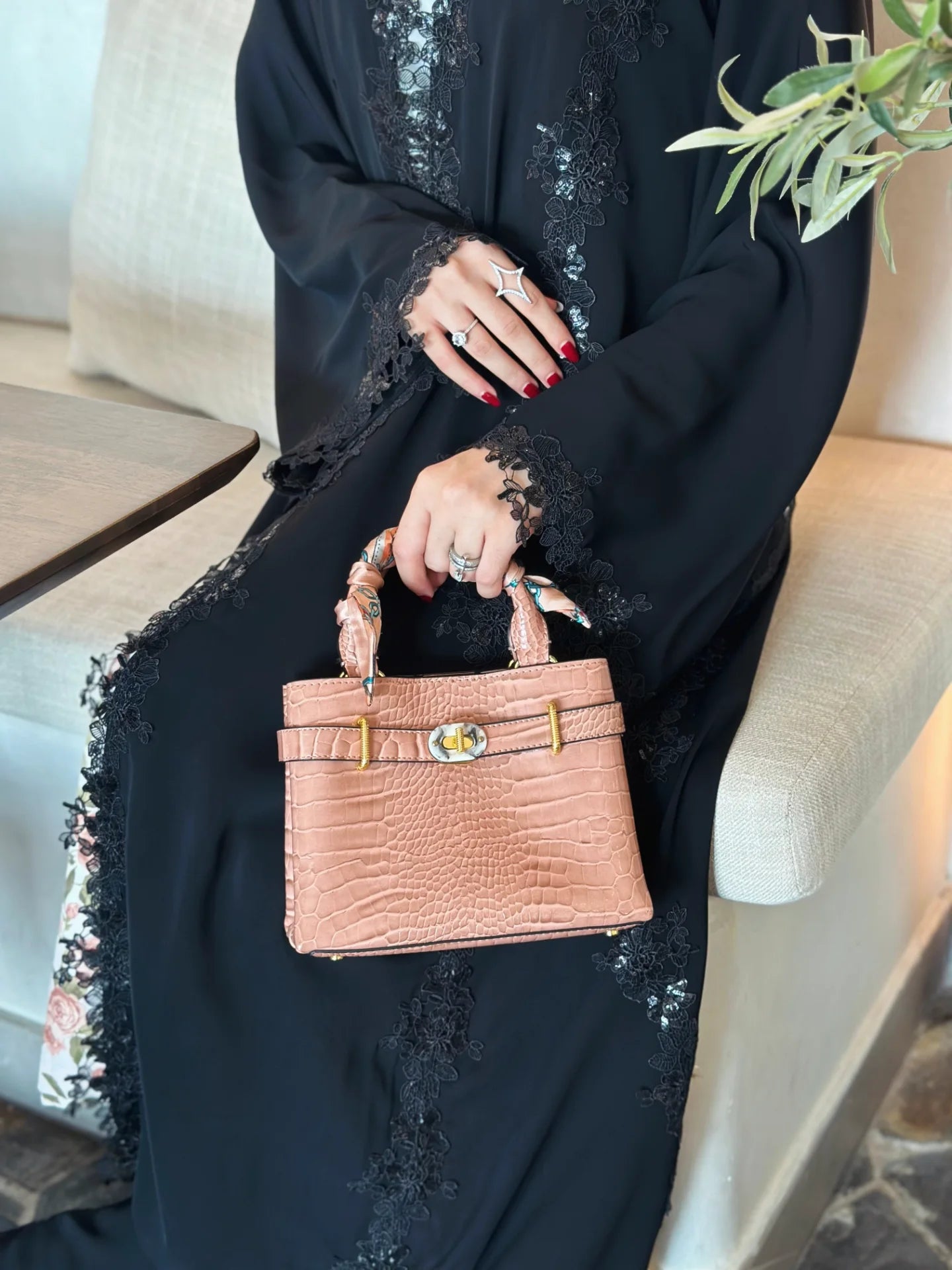 Dantel pattern Abaya - Zahida bi 