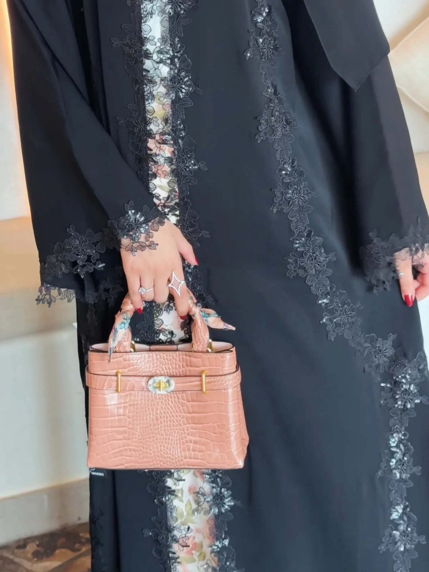 Dantel pattern Abaya - Zahida bi 