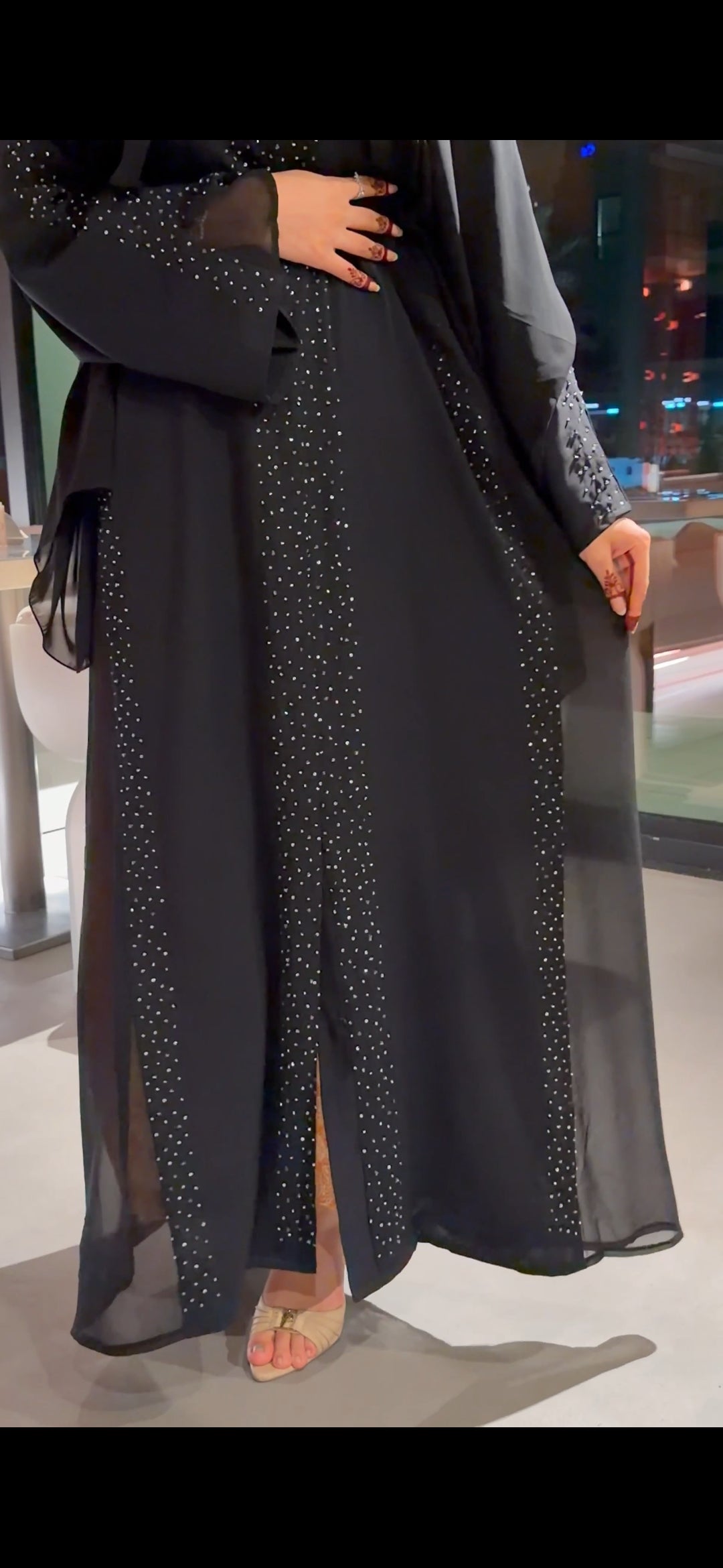 Nada abaya with Chiffon panel