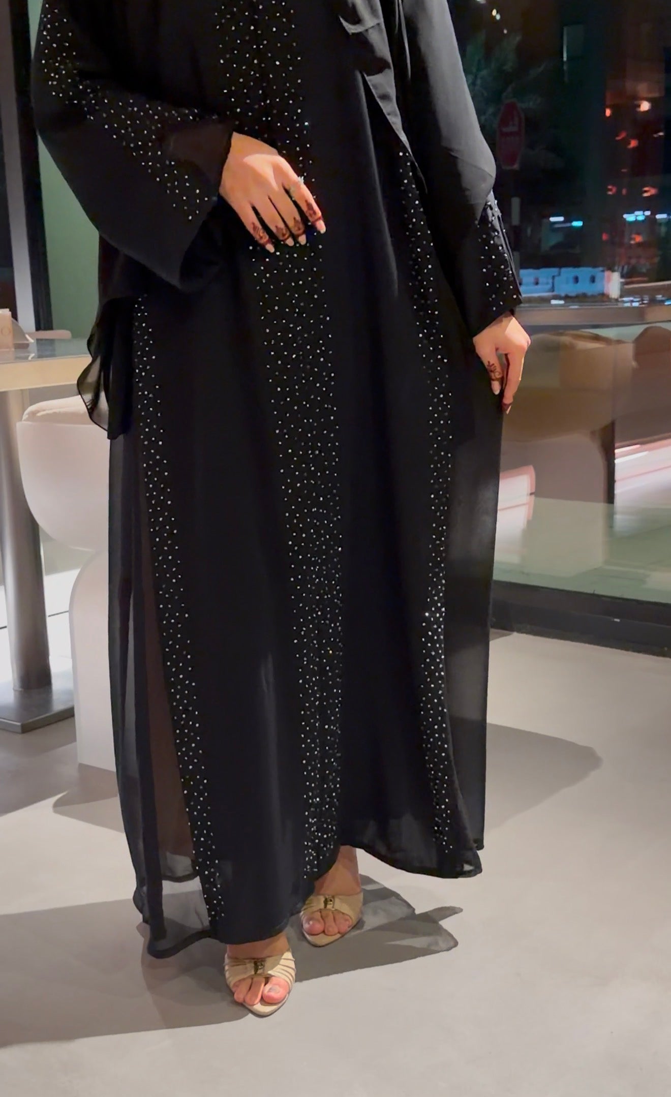 Nada abaya with Chiffon panel
