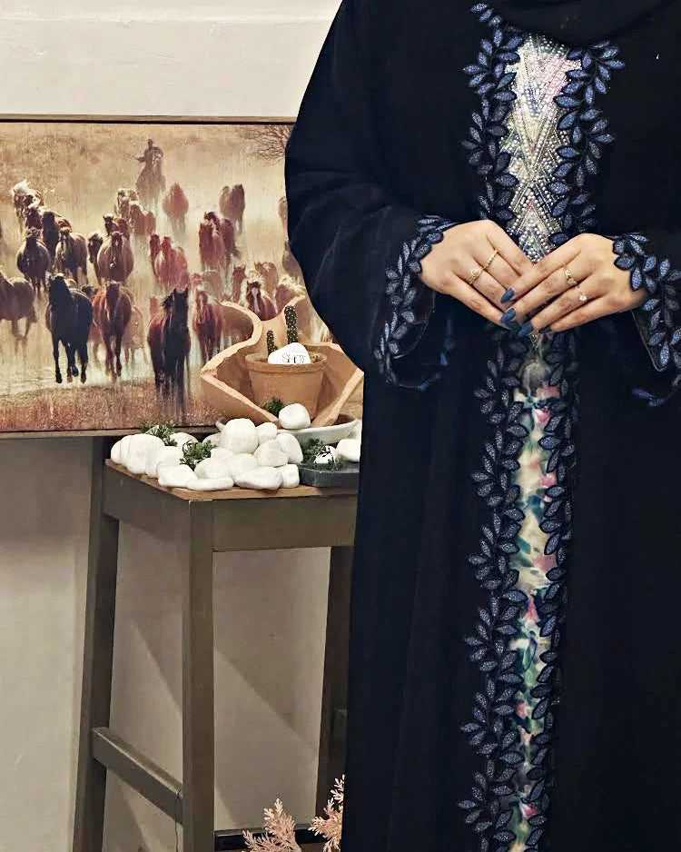 Elegant Lace Abaya - Latest Dantel abaya Design Z134