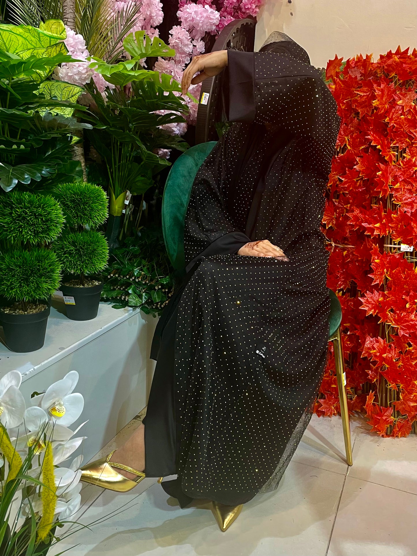 Eid Abaya with Latest Stone Work and Net Fabric Z129