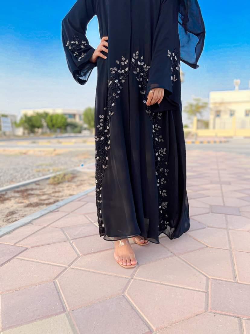 Chiffon Handwork design daily wear Abaya