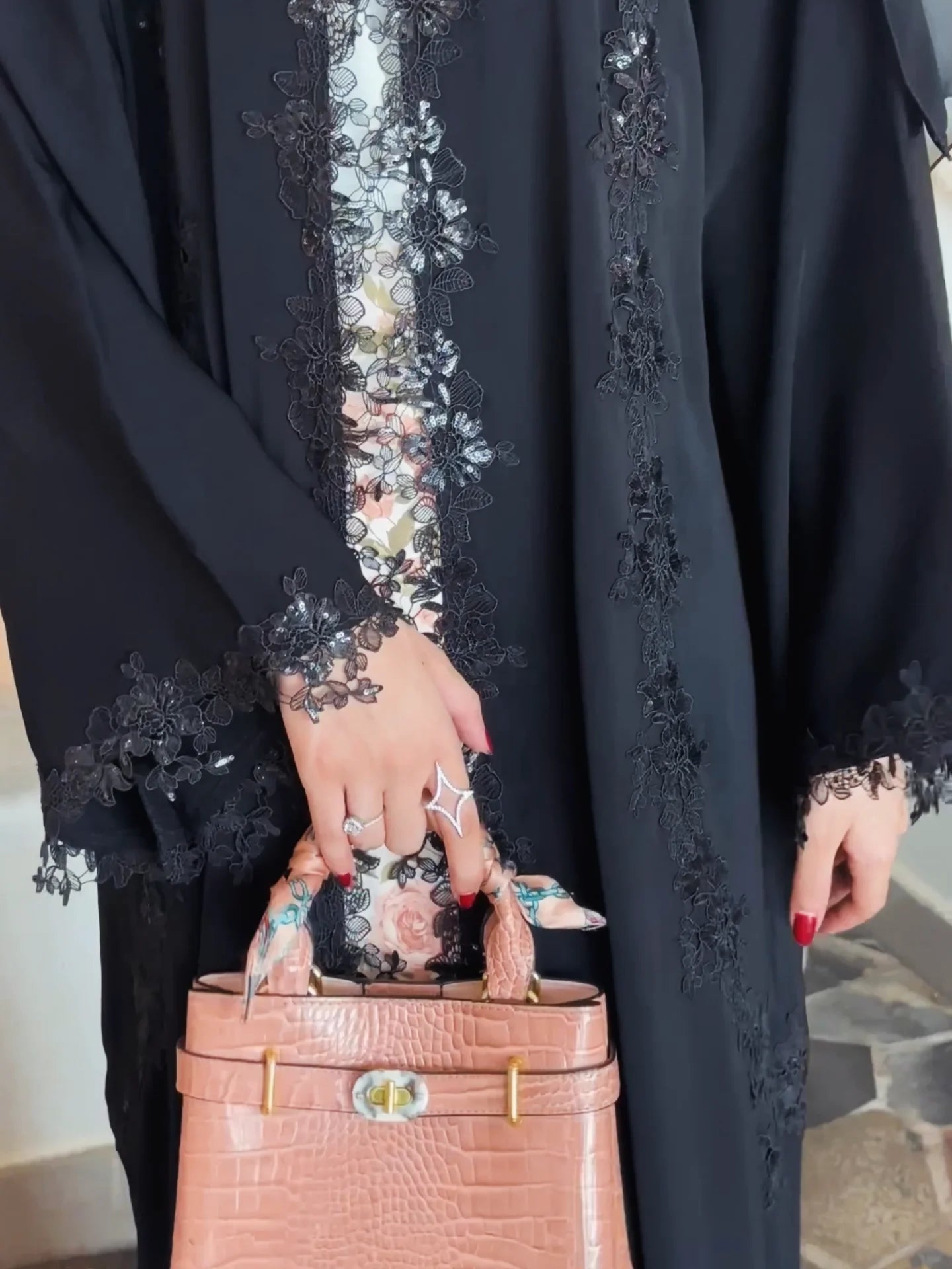 Dantel pattern Abaya - Zahida bi 