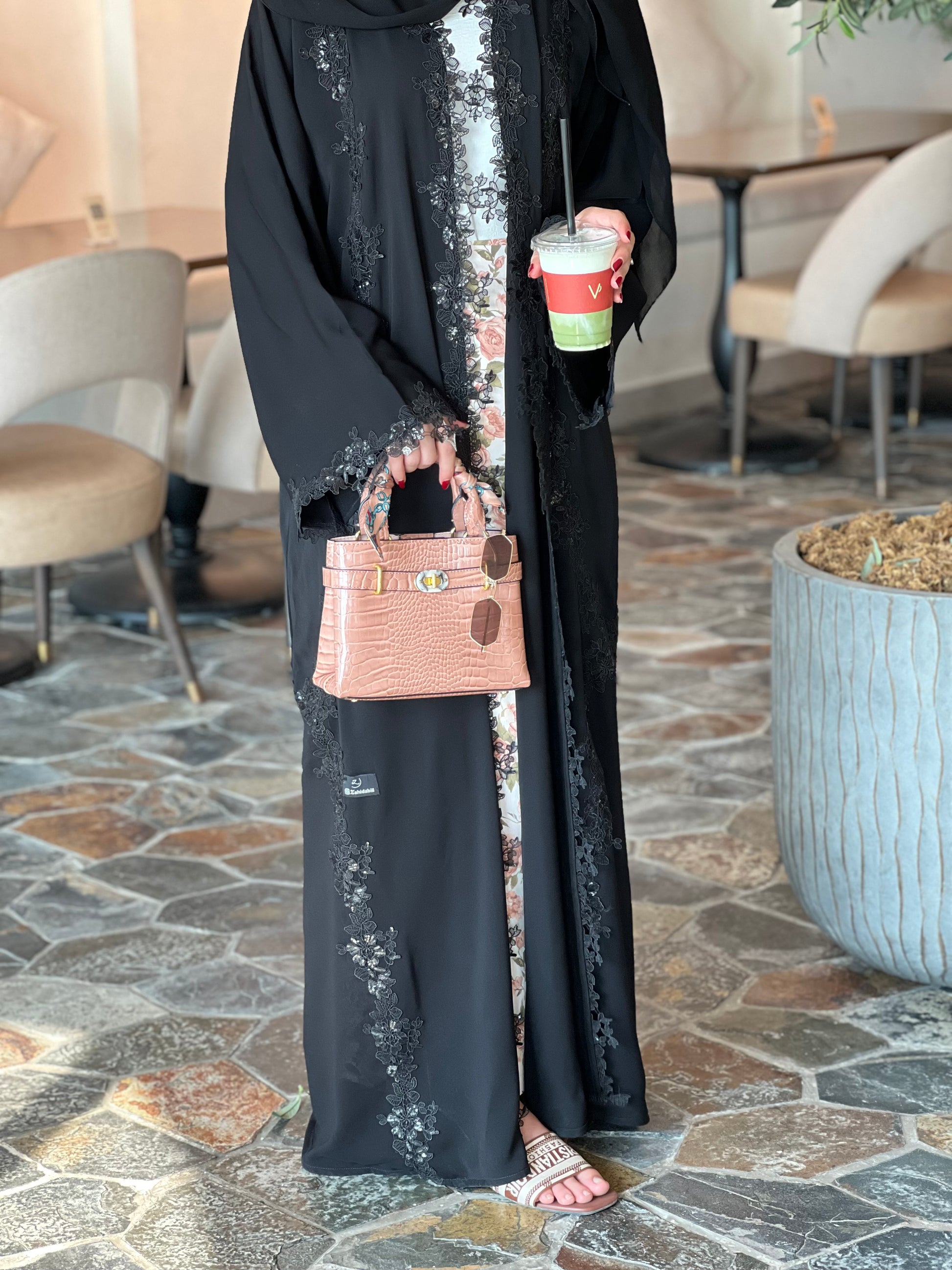 Dantel pattern Abaya - Zahida bi 