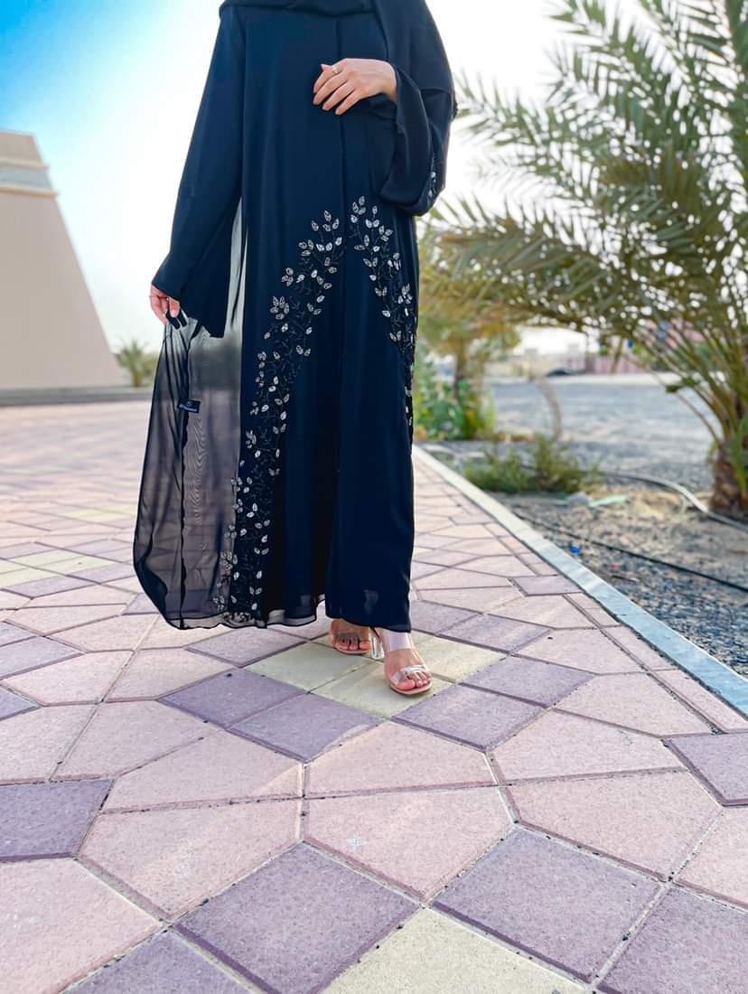 Chiffon Handwork design daily wear Abaya