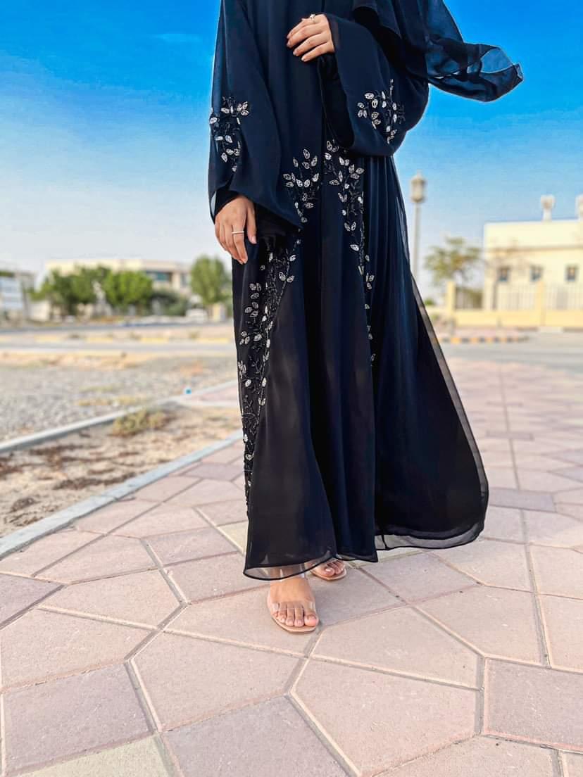 Chiffon Handwork design daily wear Abaya