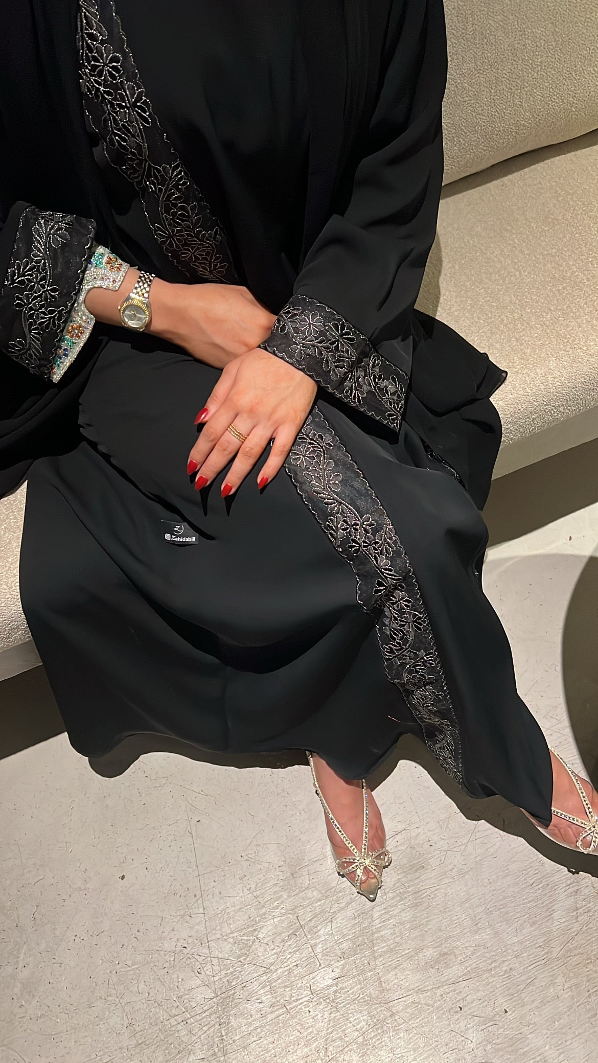 Embroidered Abaya UAE – Premium Front Open Dubai Style Abaya for Women - Zahida bi 