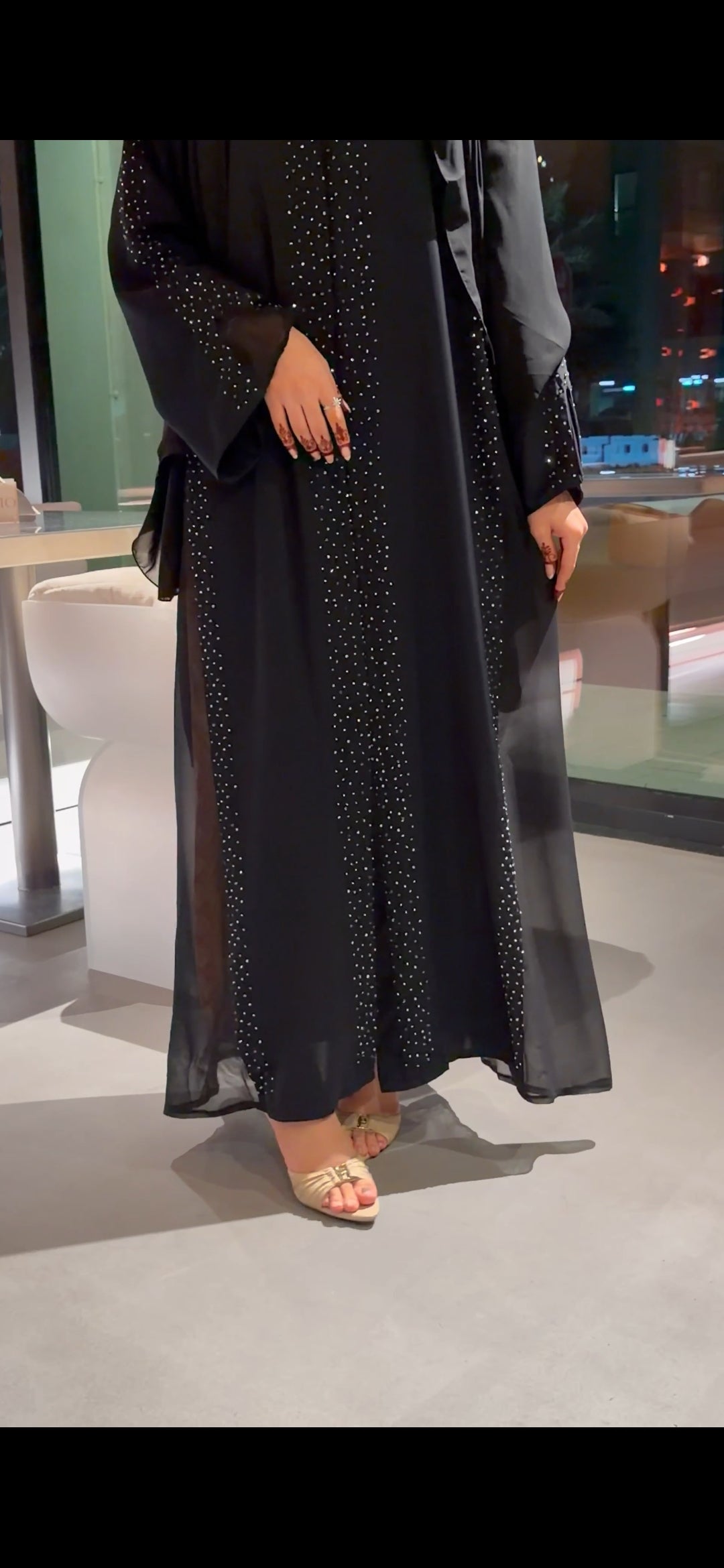 Nada abaya with Chiffon panel